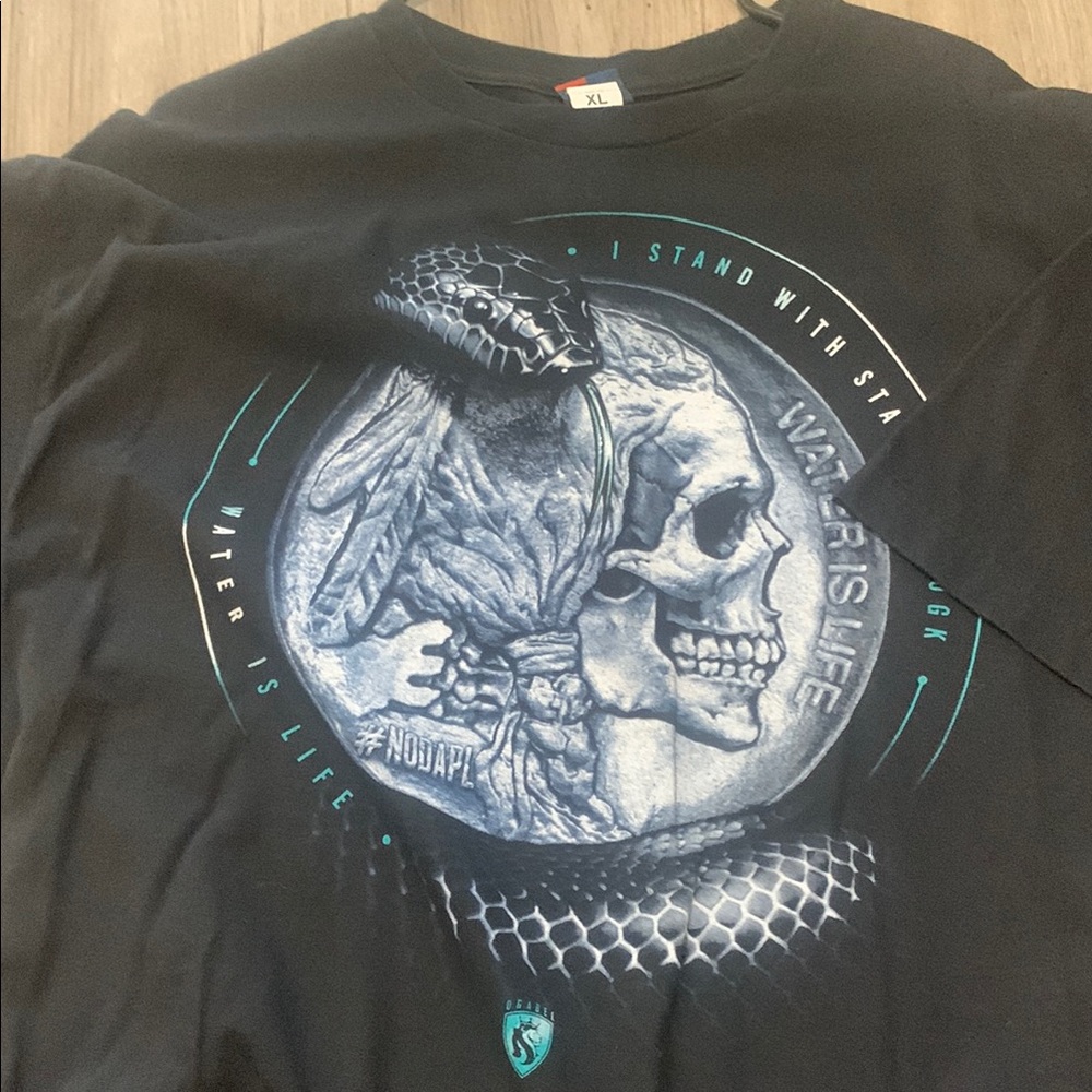 North Dakota standing rock protest  Skull and Snake Design